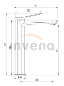 Bateria umywalkowa Invena bateria umywalkowa wysoka Neri, czarny BU-01-W04-L 9