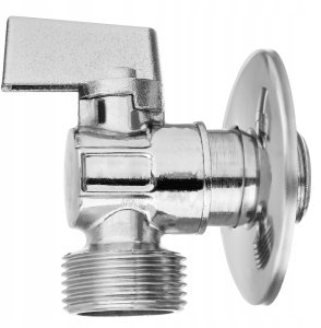 Invena zawór kulowy odcinający z metalowym pokrętłem do baterii, dolnopłuka lub pralki 1/2"x3/8", chrom ZW-11-010-C 1