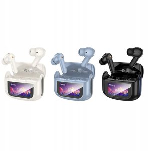 Słuchawki Hoco Słuchawki bezprzewodowe douszne z ekranem dotykowym TWS ANC ENC EQ21 niebieskie 3