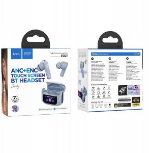 Słuchawki Hoco Słuchawki bezprzewodowe douszne z ekranem dotykowym TWS ANC ENC EQ21 niebieskie 5