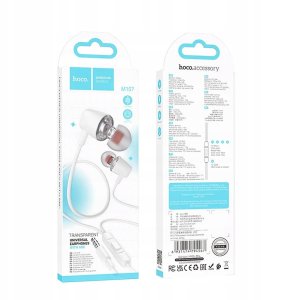 Słuchawki Hoco Słuchawki przewodowe douszne Jack 3,5 mm M107 białe 4