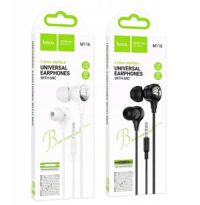 Słuchawki Hoco Słuchawki przewodowe douszne Jack 3,5 mm M116 czarne 6