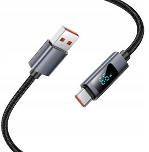 Kabel USB A do USB C Hoco 5A z wyświetlaczem 1 m X112 czarny 3