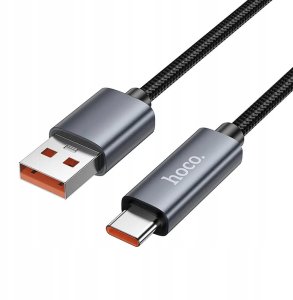 Kabel USB A do USB C Hoco 5A z wyświetlaczem 1 m X112 czarny 4