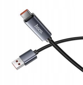 Kabel USB A do USB C Hoco 5A z wyświetlaczem 1 m X112 czarny 5