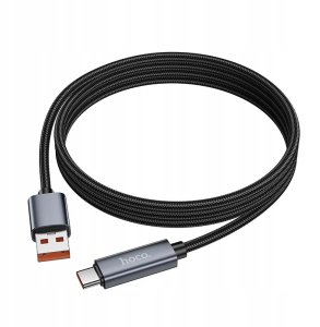 Kabel USB A do USB C Hoco 5A z wyświetlaczem 1 m X112 czarny 6