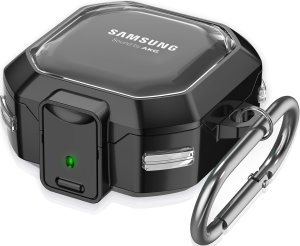 Etui Supero do Samsung Galaxy Buds FE/2 Pro/2/Live/Pro, czarno-przezroczyste, karbonowe 1
