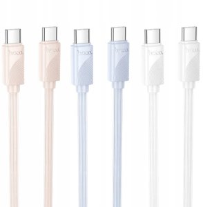 Kabel USB Hoco USB-C - USB-C 1 m Różowy 3
