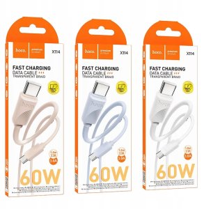 Kabel USB Hoco USB-C - USB-C 1 m Różowy 5