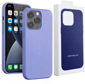 Etui Skórzane Magsafe Supero do iPhone 13 Pro Max, niebieskie 1