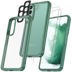 Zestaw 5 w 1 Etui TPU i Akryl do Galaxy S23 Plus, Zielony 1
