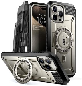 Etui pancerne Supcase UB Pro Mag MagSafe do iPhone 15 Pro, szare 1