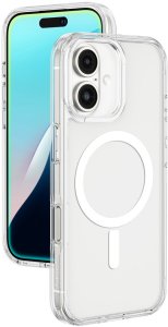Etui silikonowe AMAZINGTHING Minimal Mag Case z pierścieniem magnetycznym do iPhone 16 - przezroczyste 1