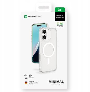 Etui silikonowe AMAZINGTHING Minimal Mag Case z pierścieniem magnetycznym do iPhone 16 - przezroczyste 11