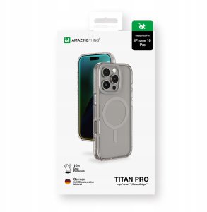 Etui silikonowe AMAZINGTHING Titan Pro Mag Case z pierścieniem magnetycznym do iPhone 16 Pro Max - szare 10