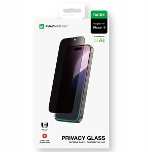 Szkło hartowane AMAZINGTHING Radix Privacy Glass prywatyzujące do iPhone 16 11