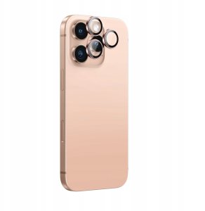 Szkło hartowane AMAZINGTHING AR Aluminium 3 Lens Glass z ramką na soczewki aparatu do iPhone 16 Pro / 16 Pro Max - różowe złoto 1