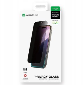 Szkło hartowane AMAZINGTHING Titan Privacy Glass prywatyzujące do iPhone 16 Pro Max 12