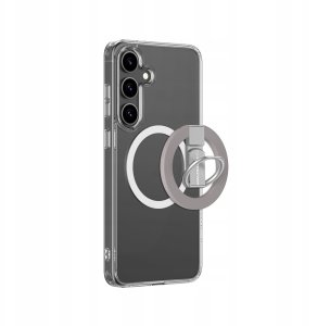 Etui silikonowe AMAZINGTHING Minimal Mag Case z pierścieniem magnetycznym i ringiem magnetycznym do Samsung Galaxy S25 - przezroczyste 1