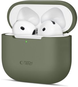 Etui Tech-Protect Silicone na Apple AirPods 4 - oliwkowe 1
