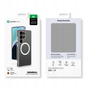 Etui silikonowe AMAZINGTHING Minimal Mag Case z pierścieniem magnetycznym do Samsung Galaxy S25 - przezroczyste 5