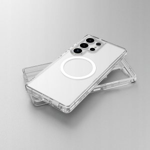 Etui silikonowe AMAZINGTHING Minimal Mag Case z pierścieniem magnetycznym do Samsung Galaxy S25 - przezroczyste 6