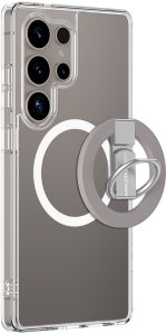 Etui silikonowe AMAZINGTHING Minimal Mag Case z pierścieniem magnetycznym i ringiem magnetycznym do Samsung Galaxy S25 Ultra - przezroczyste 1