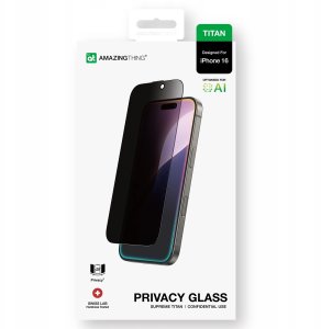 Szkło hartowane AMAZINGTHING Titan Privacy Glass prywatyzujące do iPhone 16 12