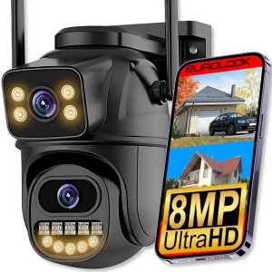 PODWÓJNA KAMERA WIFI SMART ZEWNĘTRZNA OBROTOWA 8MPX ULTRAHD APLIKACJA ZOOM EUROLOOK ZC-04 Dual 1