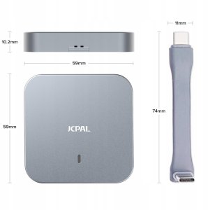 JCPal Obudowa Kieszeń SSD na Dysk NVMe M.2 2230 MagSafe USB-C iPhone 16/15 10