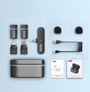 Mikrofon Bezprzewodowy TDS9 3w1 Bluetooth Lightning USB-C USB-A 2.4G 4