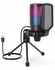 Mikrofon pojemnościowy studyjny Fifine A6V AMPLIGAME RGB gla graczy 1