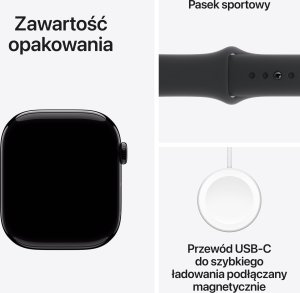 Smartwatch Apple Watch 10 GPS 46mm  Jet Black Alu S/M Czarny 8