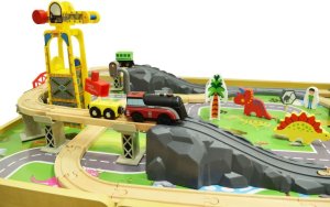 Drewniana kolejna zestaw Krzyś Dino Park 1