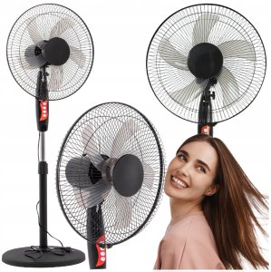WIATRAK WENTYLATOR STOJĄCY REGULACJA OSCYLACJA CICHY MOCNY 45W 45CM WYSOKI 1