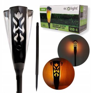 ECO-LIGHT SOLARNY SŁUPEK OGRODOWY LED SSO-4 1600K IP65 WODOODPORNY EKO 1
