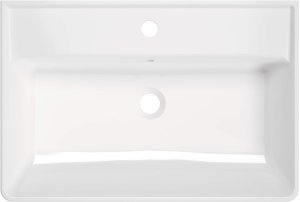 Umywalka ceramiczna nablatowa/ścienna z miejscem na baterię - 1