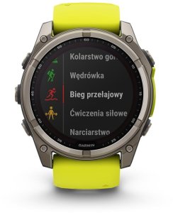 Zegarek sportowy Garmin Fenix 8 Solar Sapphire Żółty  (010-02907-21) 2