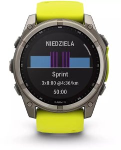 Zegarek sportowy Garmin Fenix 8 Solar Sapphire Żółty  (010-02907-21) 9