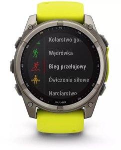 Zegarek sportowy Garmin Fenix 8 Solar Sapphire Żółty  (010-02907-21) 11