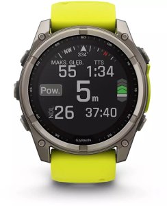Zegarek sportowy Garmin Fenix 8 Solar Sapphire Żółty  (010-02907-21) 12