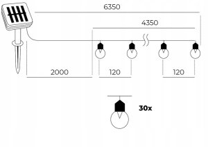 KOBI GIRLANDA SOLARNA STARLIGHT 30 LED 0,12W IP44 KTLST30CB PREMIUM 2