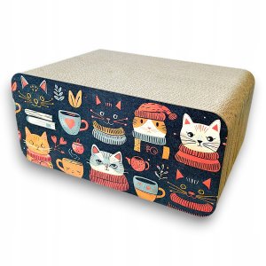 Mruu&Pruu Drapak czarny zimowe kotki Drapak dla kota 46x21x30 cm 3