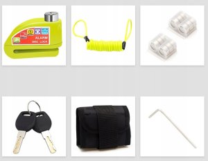 Blokada Tarczy Hamulcowej Z Alarmem 120Db Do Motocykli Skuterów Rowerów 12