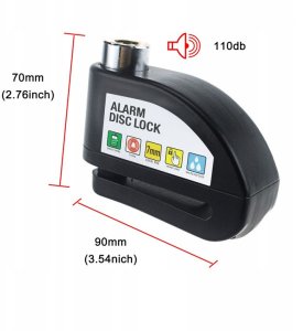 Blokada Tarczy Hamulcowej Z Alarmem 120Db Do Motocykli Skuterów Rowerów 8