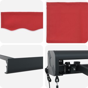 vidaXL Automatyczna markiza składana czerwona 400x300 cm 6