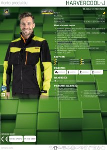 HARVERCOOL-J - Bluza męska ochronna suwak kołnierz stójka 4 kieszenie odblaski rękawy zakończone zapięciem na rzep regulowany dół bluzy na napy 65% poliester 35% bawełna bawełna 290 g/m2 L 6