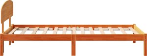 vidaXL Rama łóżka z zagłówkiem w woskowanym brązie 90x200 cm z litego drewna sosnowego 5