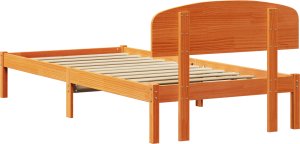vidaXL Rama łóżka z zagłówkiem w woskowanym brązie 90x200 cm z litego drewna sosnowego 6