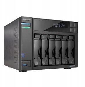 Serwer plików Asustor LOCKERSTOR 6 AS6706T 6-bay, Intel Celeron N5105 Czterordzeniowy 2.0GHz, 8GB RAM DDR4. 4x M.2 PCIe (NVMe), 2x 2.5 GbE. 2x USB 3.2. HDMI 2.0b, 1x PCIe + 2x 8TB HDWG480UZSVA 2